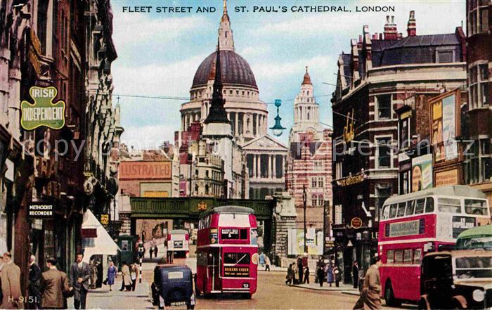 London Fleet Street and St Pauls Cathedral Doppeldeckerbus