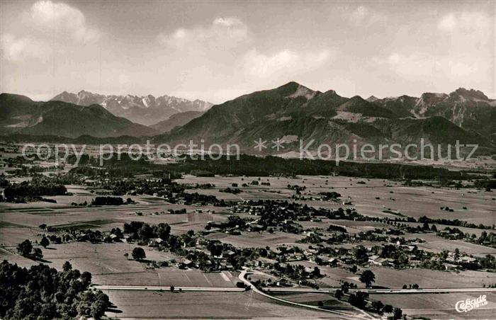 Feldwies Panorama Blick zum Wilden Kaiser Fliegeraufnahme