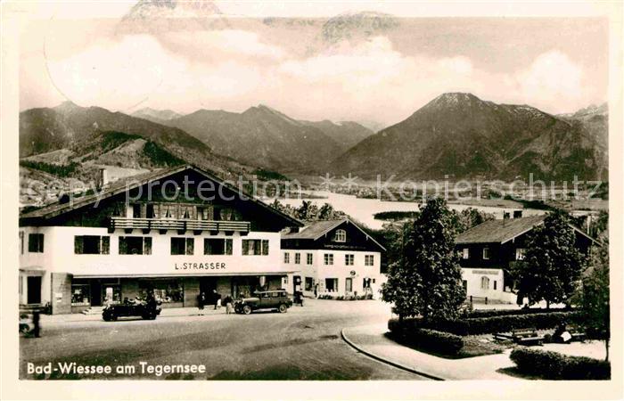 Bad Wiessee Ortsansicht mit Blick zum Tegernsee und Alpen