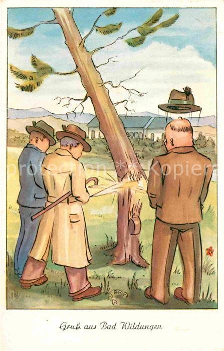 Bad Wildungen Obszoene Karikatur Kuenstlerkarte