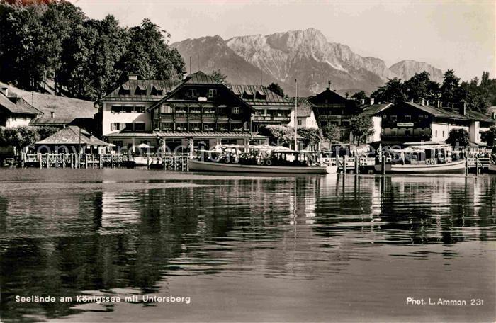 Koenigssee Seelaende am Koenigssee mit Untersberg