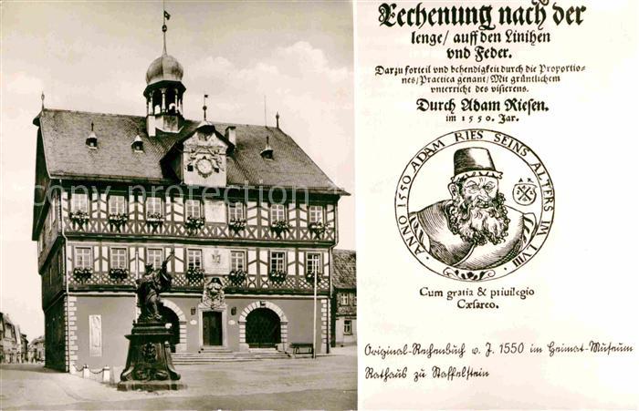 Staffelstein Rathaus Denkmal Titelblatt des Original Rechenbuches von Adam Riese