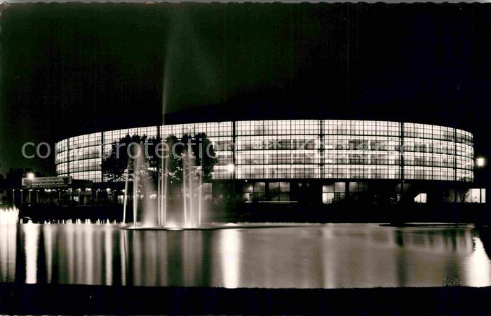 DORTMUND  CITY Westfalenhalle Wasserspiele Nachtaufnahme