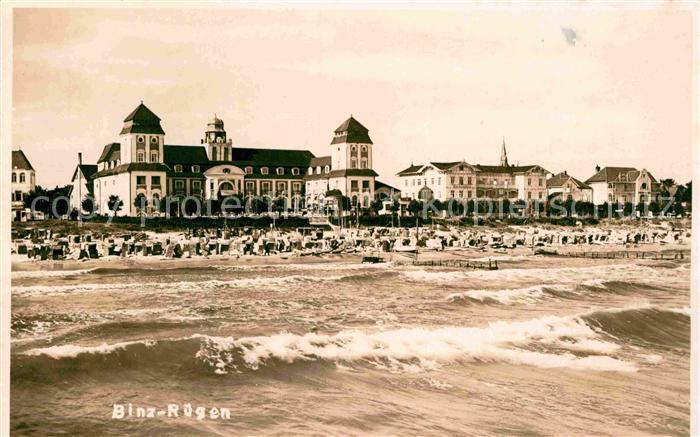 Binz Ruegen Strand Hotels Ferienheime Original Handabzug