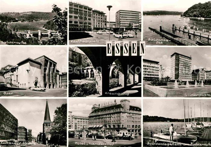 Essen Ruhr Baldenysee Kopfstadtplatz Gildenplatz Kreuzgang Oper Kettwiger Strass
