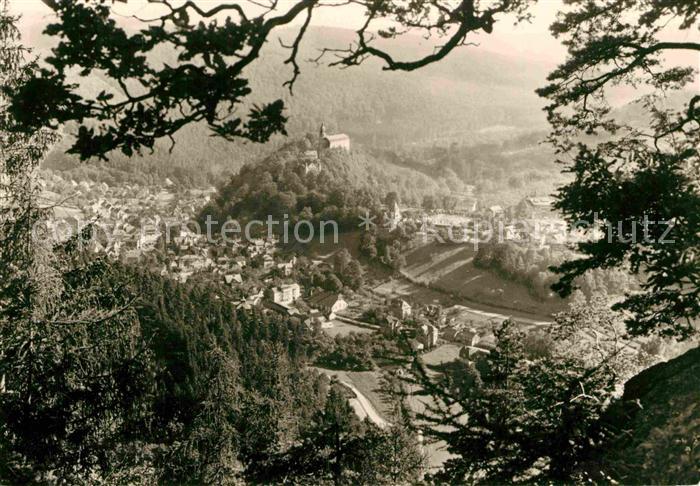 Schwarzburg Thueringer Wald Panorama Blick vom Trippstein