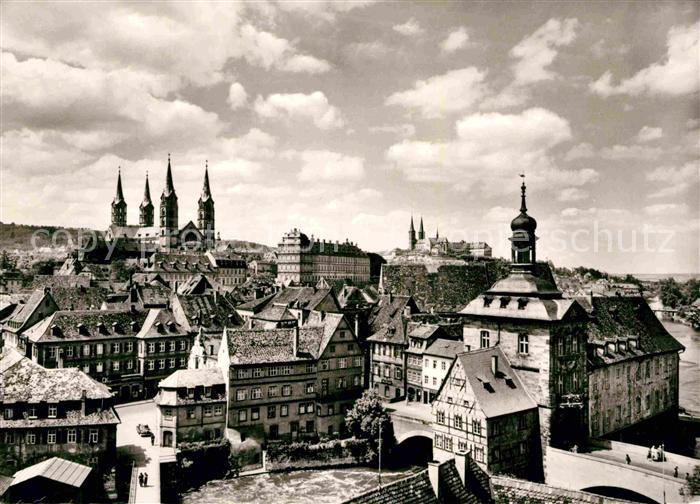 Bamberg Blick vom Geyerswoerthturm auf die Altstadt Dom Michelsberg