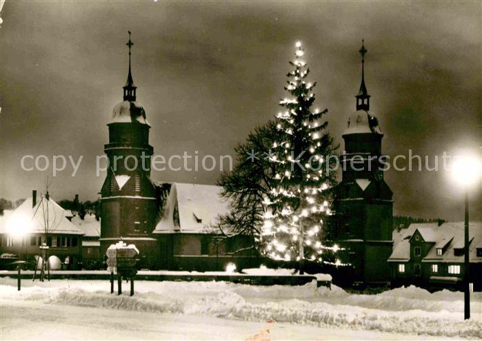 FREUDENSTADT BW Hoehenluftkurort Wintersportplatz zur Weihnachtszeit Christbaum