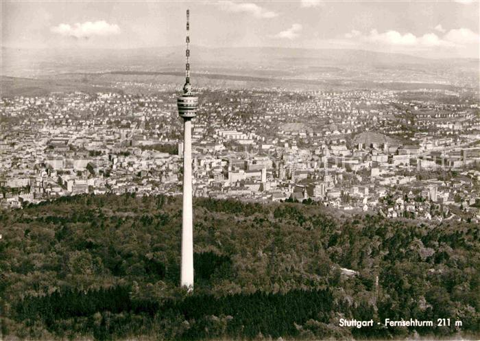 STUTTGART  CITY Fernsehturm Blick ueber die Stadt Fliegeraufnahme
