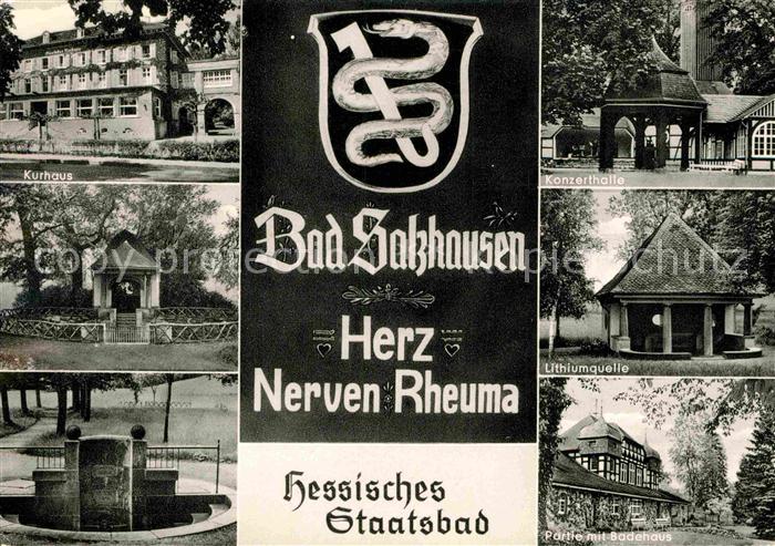 Bad Salzhausen Hessisches Staatsbad Kurhaus Konzerthalle Lithiumquelle Badehaus