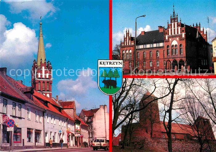 Ketrzyn Ulica Sikorskiego Dawne starostwo Kosciol Sw Jerzego