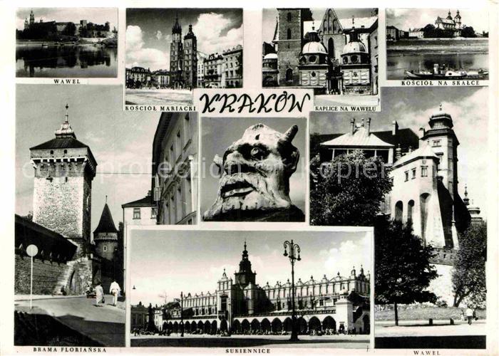 Krakow Krakau Wawel Kosciol Kaplice na Wawelu Brama Florianska Sukiennice