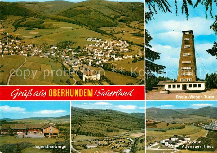 Oberhundem Luftkurort Fliegeraufnahme Jugendherberge Konrad Adenauer Haus Rhein