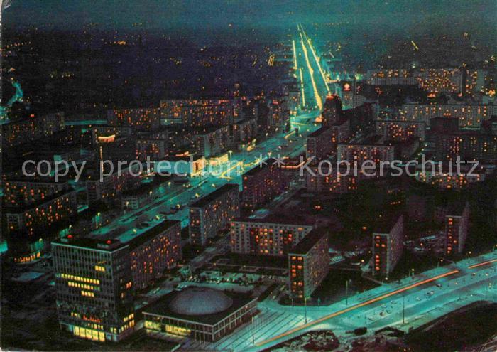 BERLIN  CITY Blick vom Fernsehturm Karl Marx Allee Hauptstadt der DDR Nachtaufna
