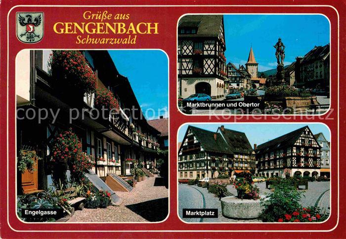 Gengenbach Engelgasse Marktbrunnen Obertor Brunnen Statue Marktplatz Fachwerkhae
