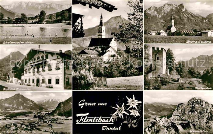 Flintsbach Inn Schwimmbad Gasthaus Falkenstein Panorama Kirche Burg