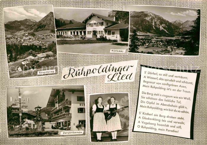 Ruhpolding Bayern Kurhaus Dorfbrunnen Tracht Ruhpolding-Lied