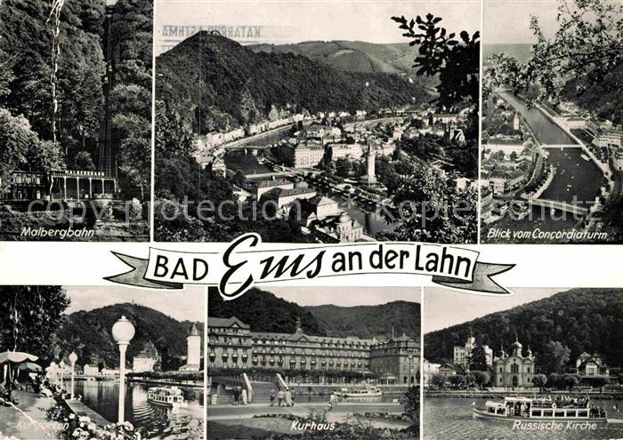 Bad Ems Malbergbahn Teilansicht Kurhaus Russische Kirche