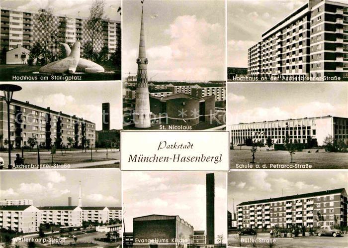 Muenchen Bayern Hochhaus am Stanigplatz Aschenbrenner Strasse Sankt Nicolaus