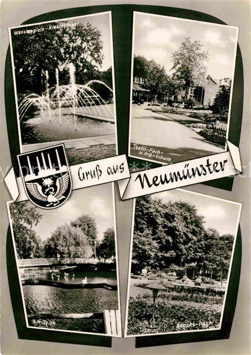 Neumuenster Schleswig-Holstein Textil Fachschule Wasserspiele Klosterinsel Am Te