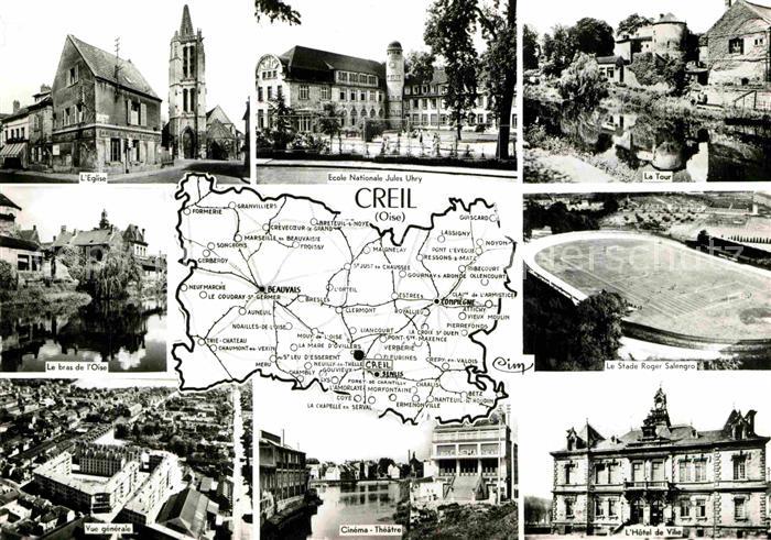 Creil Stadion Kirche FliegeraufnahmeHotel de Ville