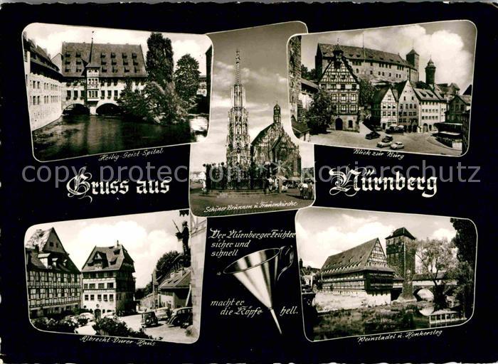 NueRNBERG  CITY Blick zur Burg Albrecht Duerer Haus Heilig Geist Spital