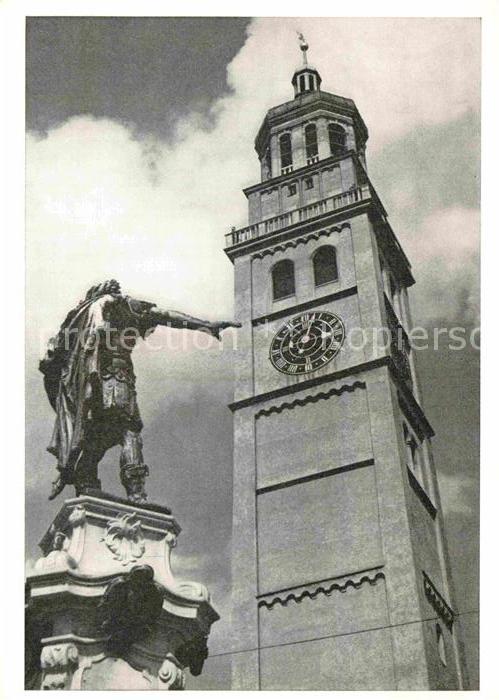 Augsburg Perlachturm Augustusbrunnen