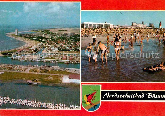 Buesum Nordseebad Strand Hafen Fliegeraufnahme