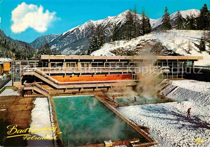 Bad Gastein Felsenbad Freibad Thermalhallenbad Winterpanorama