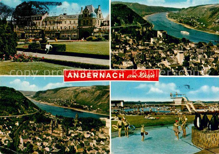 Andernach Rhein Rheinland-Pfalz Schloss Park Panorama Rheintal Freibad