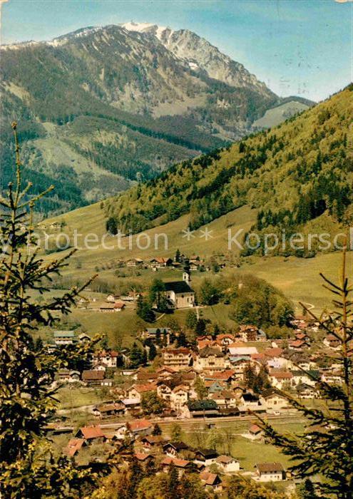 Ruhpolding Bayern Panorama Blick zum Hochfelln Chiemgauer Alpen