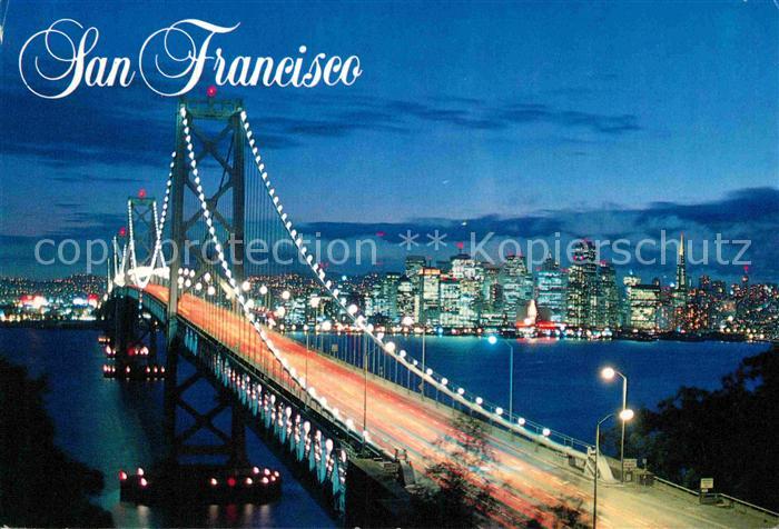 San Francisco California Oakland Bay Bridge at night