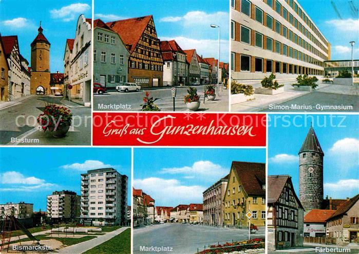 Gunzenhausen Altmuehlsee Blasturm Marktplatz Simon Marius Gymnasium Faerberturm