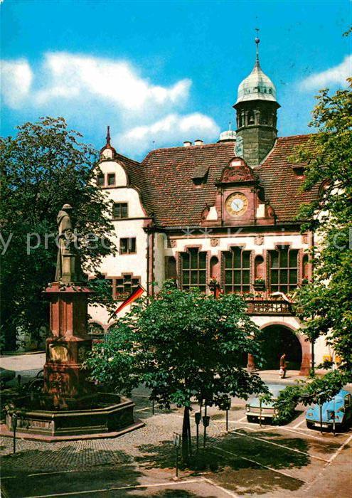 Freiburg Breisgau Rathaus mit Bertold Schwarz Denkmal