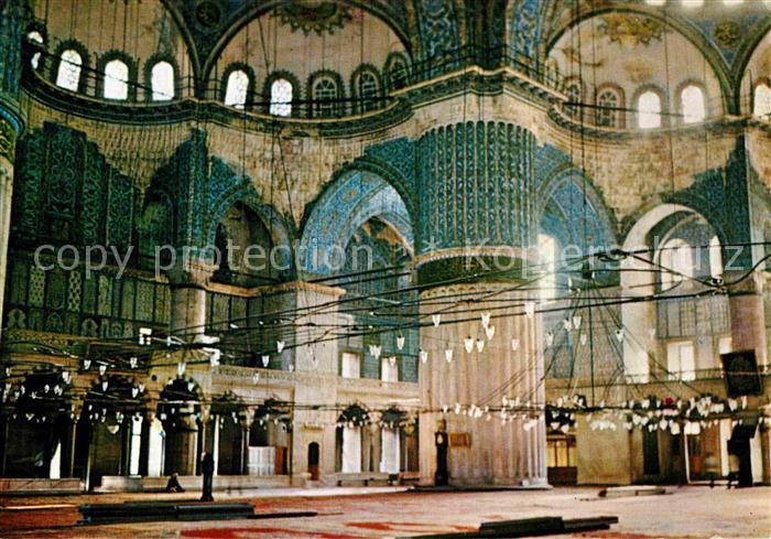 Istanbul Constantinopel Interior of the blue mosque Blaue Moschee Innenansicht