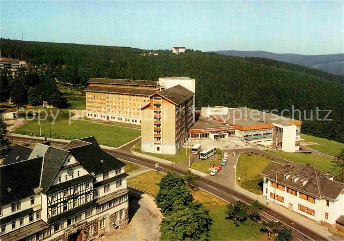 Oberhof Thueringen Blick zum FDGB Erholungsheim Fritz Weineck Fliegeraufnahme