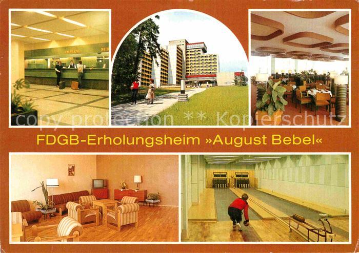 Friedrichroda FDGB Erholungsheim August Bebel Innenansichten Kegelbahn