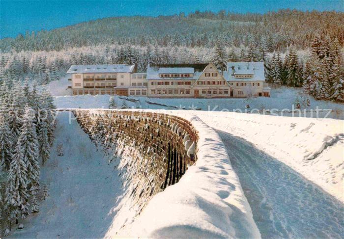 Schwarzenbachtalsperre Schwarzenbachhotel Winterlandschaft