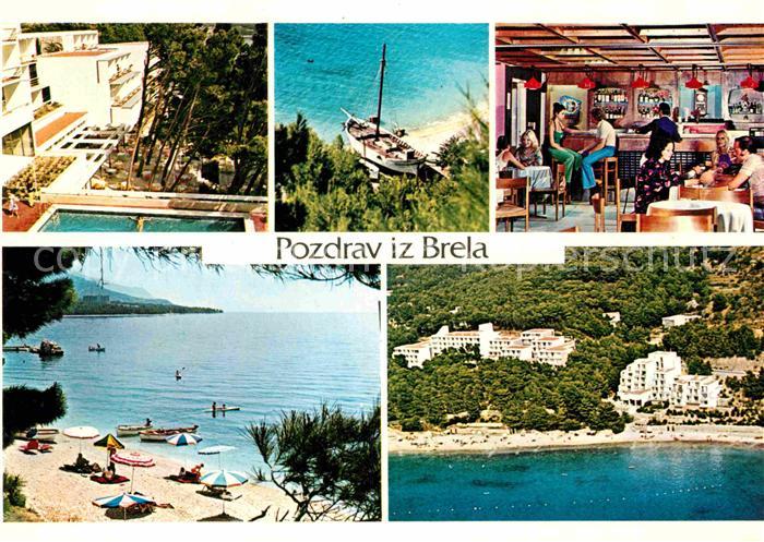 Brela Hotels Restaurant Strand Bucht Fliegeraufnahme