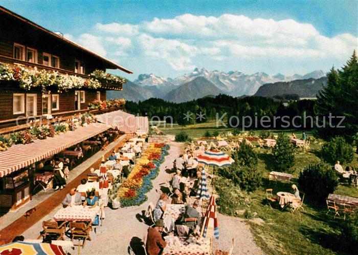 Sonthofen Oberallgaeu Alpen Moor und Kneippbad Sonnenalp Terrasse Alpenpanorama