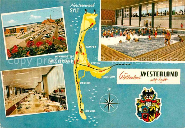 Westerland Sylt Wellenbad Cafe Landkarte Insel Sylt
