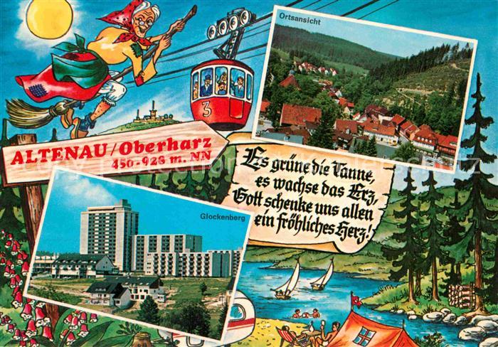 Altenau Harz Ortsansicht Glockenberg Ferienpark Hochhaeuser Bergbahn Kleine Hexe