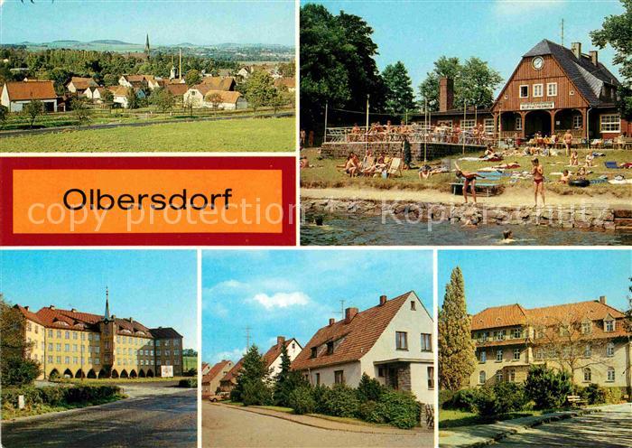 Olbersdorf Sachsen Teilansicht Freibad Polytechnische Oberschule Ludwig Jahn Str