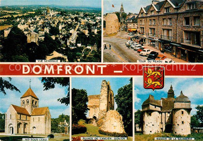 Domfront Orne Vue generale Tour du Pendu Eglise Notre Dame sous l'Eau Ruines du