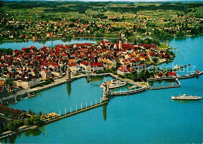 Lindau Bodensee Hafen Fliegeraufnahme