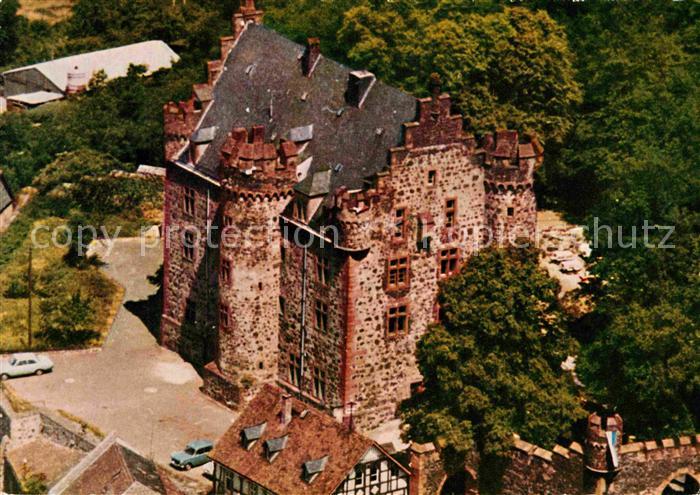 Staufenberg Hessen Hotel in der Burg mit Ritterkeller Burgtore Fliegeraufnahme