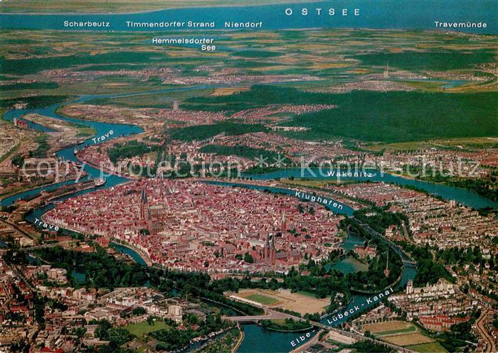 LueBECK  CITY Hansestadt Fliegeraufnahme