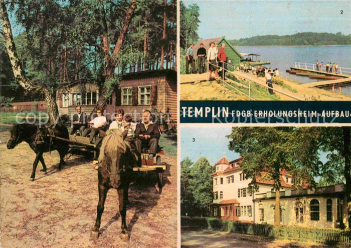 Templin FDGB Erholungsheim Aufbau Ponykutsche Badestrand