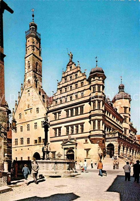 Rothenburg Tauber Rathaus und Georgsbrunnen