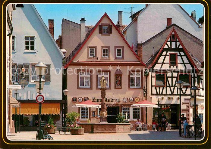 Offenburg Fischmarkt Brunnen Fachwerkhaus